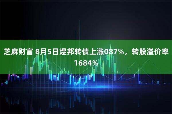 芝麻财富 8月5日煜邦转债上涨087%，转股溢价率1684%